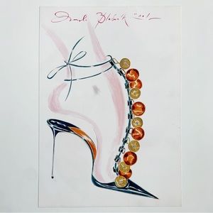 4/$20⭐️ Pompon Manolo Blahnik Shoe Illustration *PRINT*